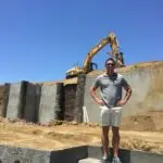 Mike Mueller at Infinity Pool build site