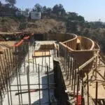 Infinity Pool rebar and concrete retaining walls