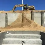 Infinity Pool staircase and plumbing