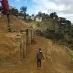 Hillside construction in the Hollywood Hills including retaining walls construction and caisson drilling